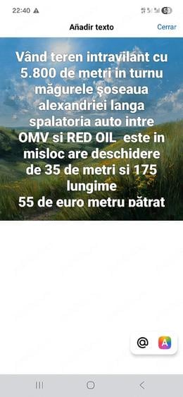 Teren de 5800 mp, în Central