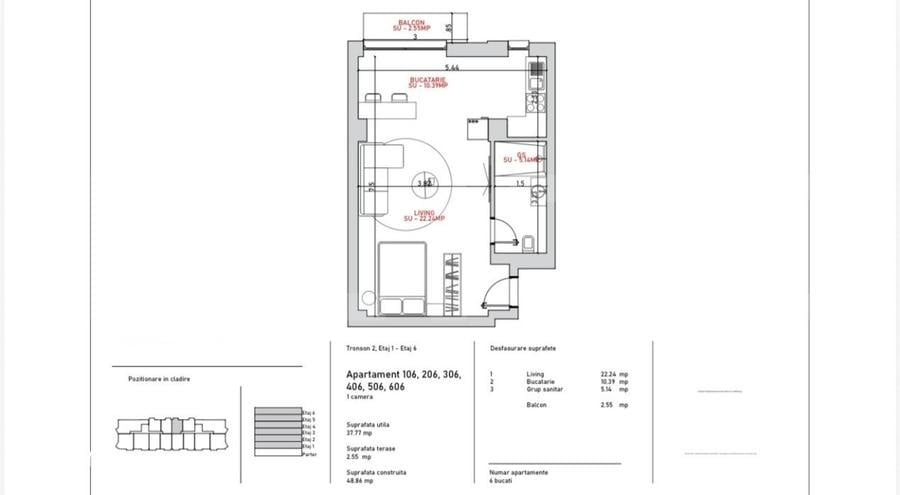 Apartament cu 2 camere în Stoicănești
