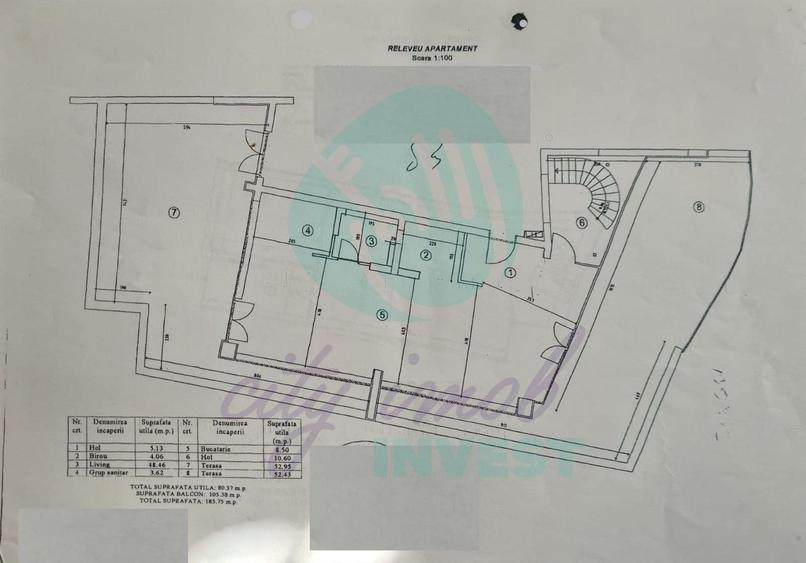 Penthouse cu 2 camere semidecomandat, mobilat în Aviatorilor