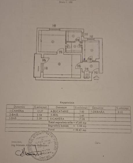 Apartament cu 2 camere decomandat în Baza 3
