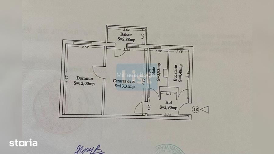 2 camere semidec | 38 mp | Centrala proprie | Mobilat | Zona Doraly