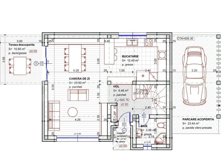 Casă cu 4 camere cu Teren 400 Mp în Chinteni