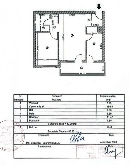 Apartament cu 2 camere decomandat în Titan