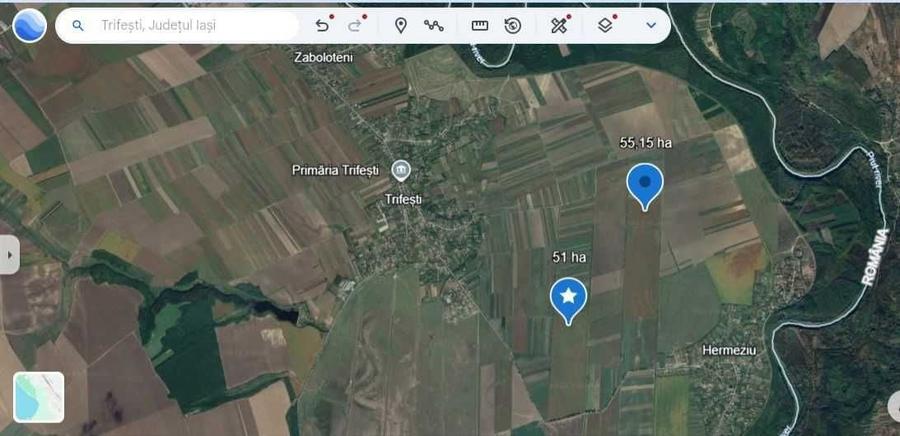 Teren de 1061600 mp, în Trifești
