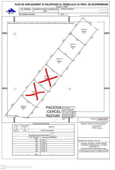 Teren Construcții intravilan de 308 mp, în Malu Mare