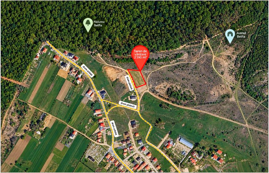 Teren Construcții intravilan de 2190 mp, în Betfia