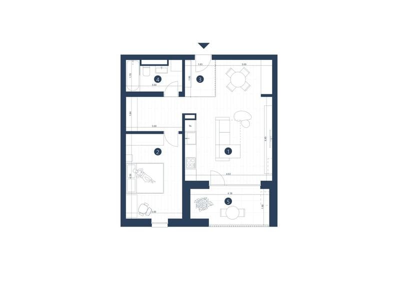 Apartament cu 2 camere decomandat în Pârneava