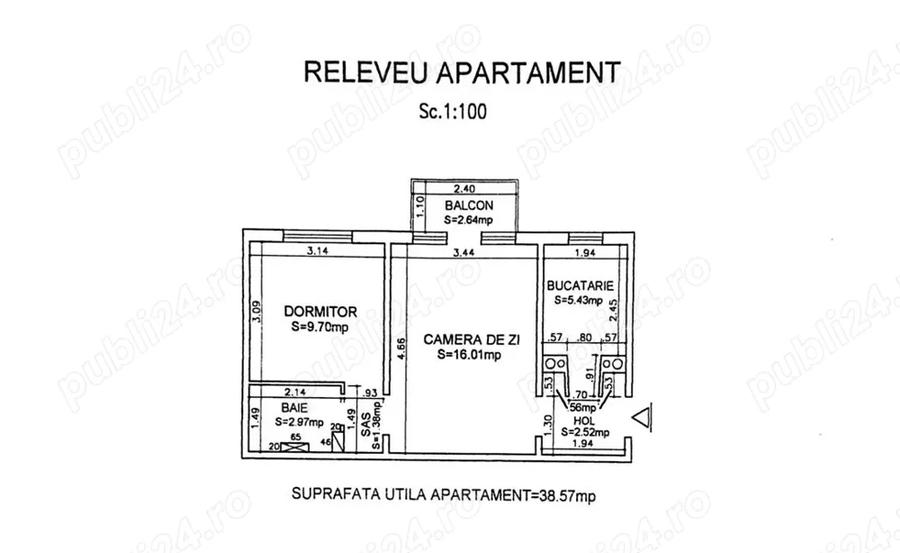 Apartament cu 2 camere semidecomandat în Păcurari