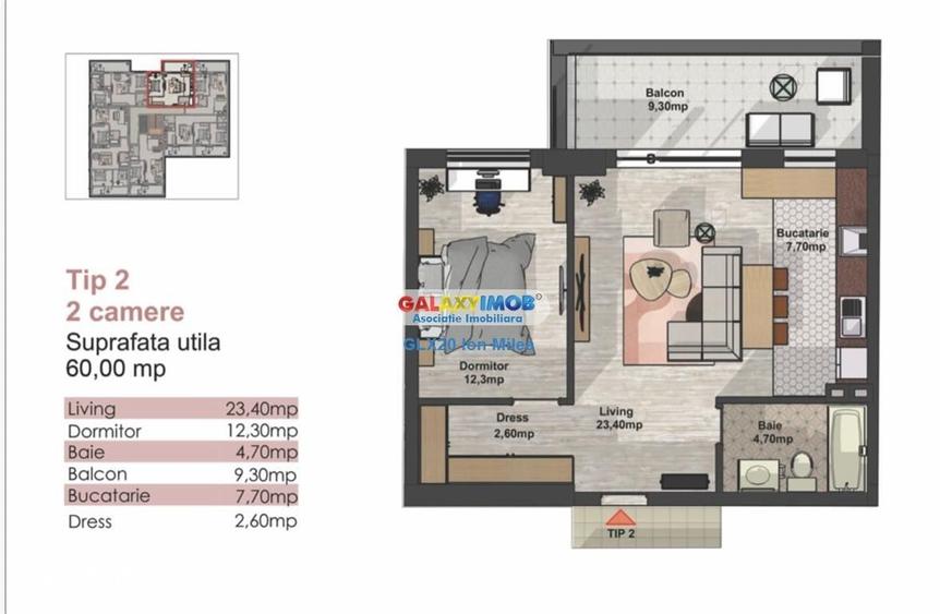 Vanzare apartament 2 camere bloc nou, metrou, comision 0 ! - 12