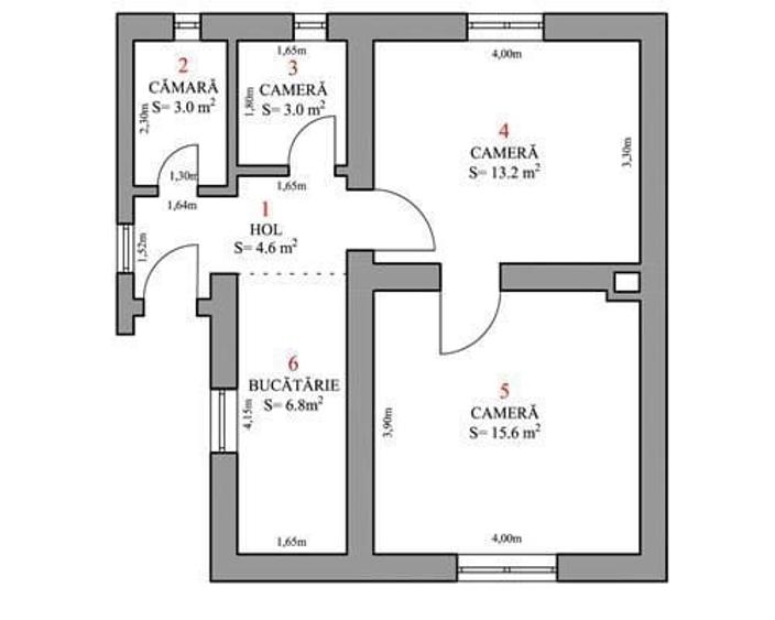 Casă cu 3 camere în Central