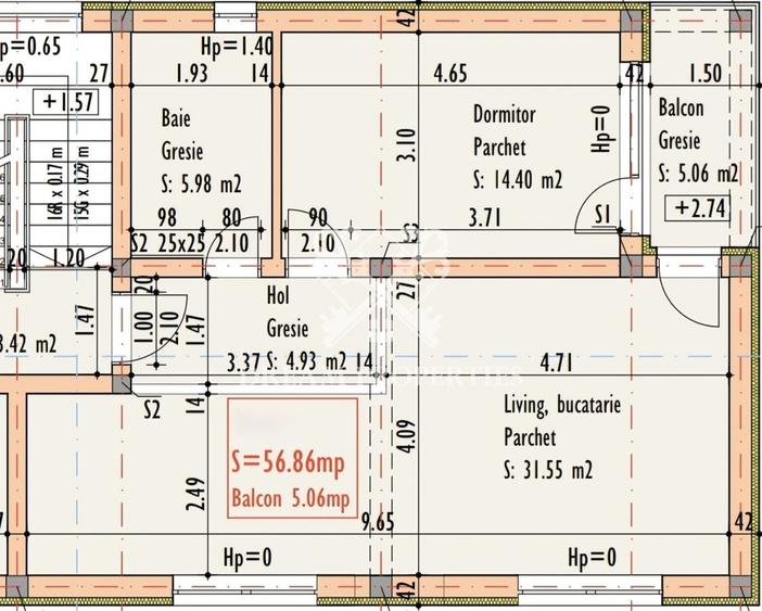 Apartament cu 2 camere semidecomandat în Apahida