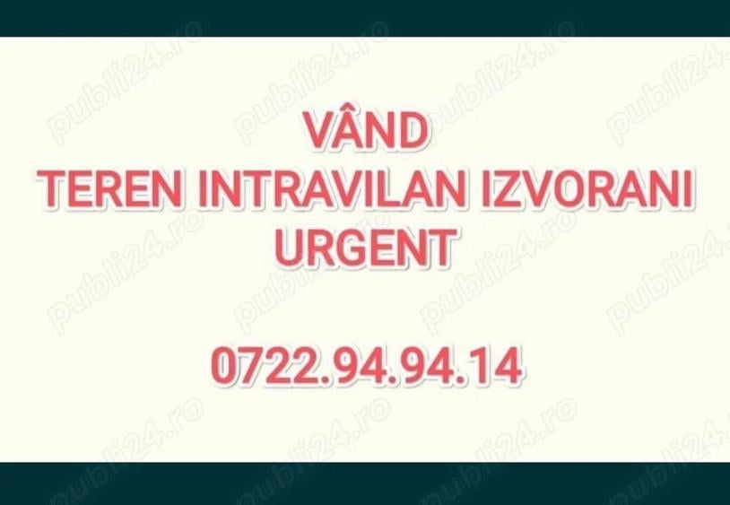 Teren de 502 mp, în Izvorani