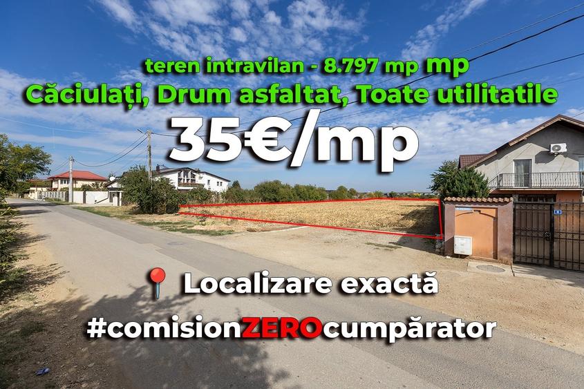 Teren Construcții intravilan de 8797 mp, în Căciulați