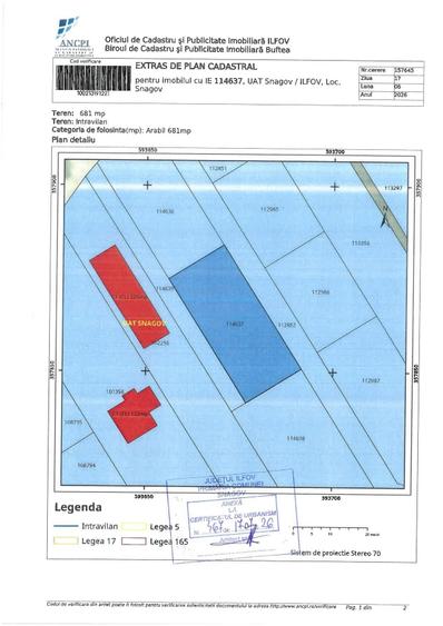 Teren Construcții intravilan de 793 mp, în Snagov