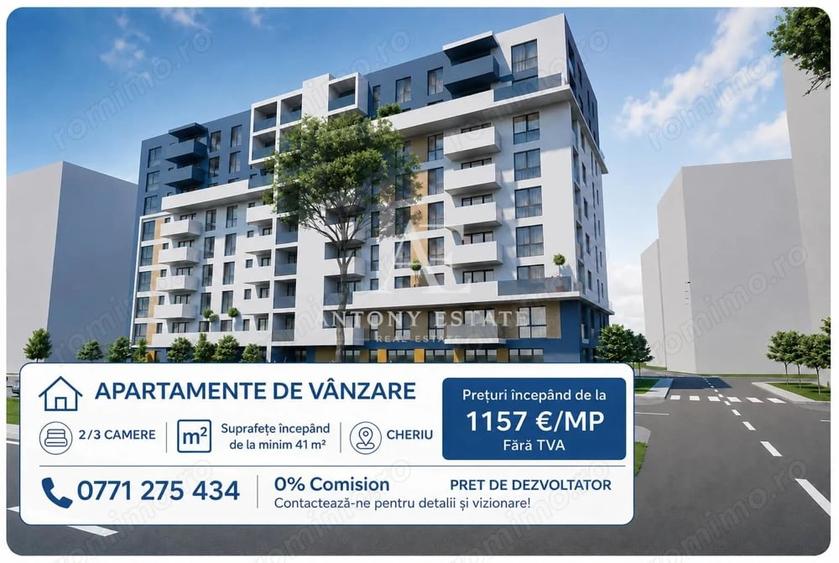 Apartament cu 2 camere decomandat în Cheriu