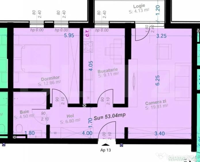 Apartament cu 2 camere decomandat în Aradului