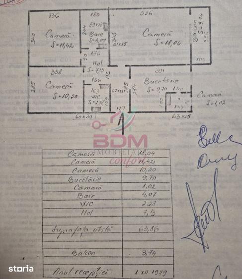 Apartament cu 3 camere decomandat în Central