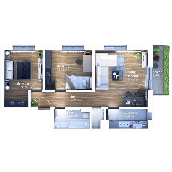Apartament cu 3 camere în Timișoara