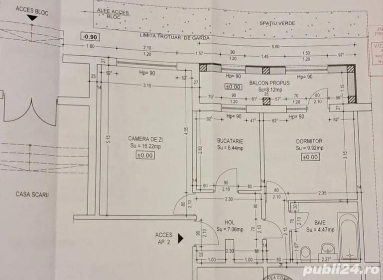 Apartament cu 2 camere decomandat în Palas