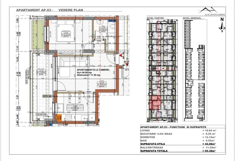 Apartament cu 2 camere în Florești