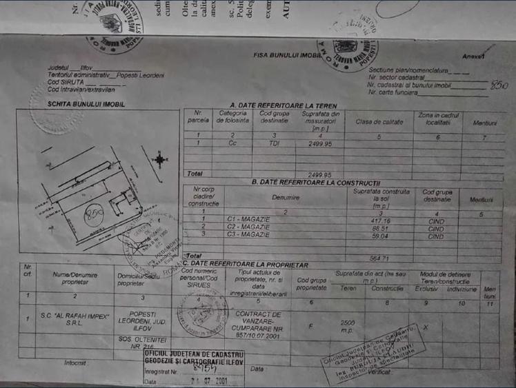 Teren Construcții intravilan de 2500 mp, în Sud