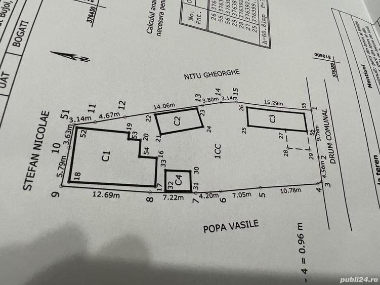 Casă cu 2 camere cu Teren 610 Mp în Central