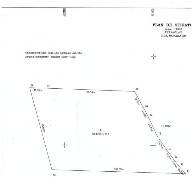 Teren de 70000 mp, în Sântejude