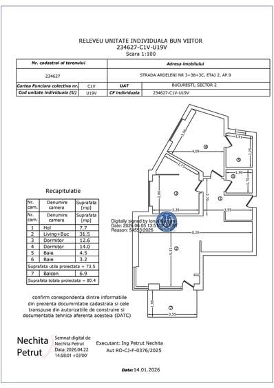 Apartament cu 3 camere în Eminescu