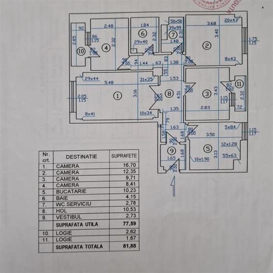 Apartament cu 4 camere decomandat, mobilat în Olteniței