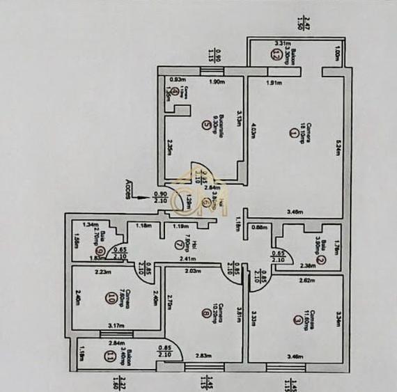 Apartament cu 4 camere decomandat, mobilat în Central