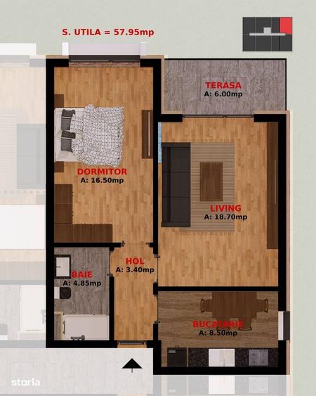 Apartament cu 2 camere în Fundeni