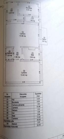 Apartament cu 2 camere semidecomandat în Medicină