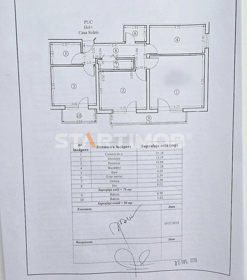 Apartament cu 3 camere decomandat în Tractorul