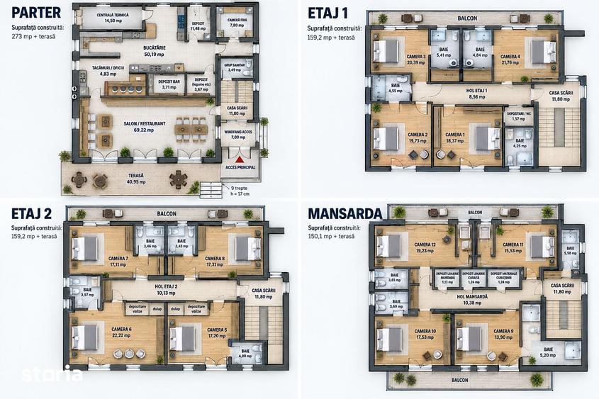 Pensiune 4 margarete de vanzare Paltini? | 873 mp | 12 camere - 1