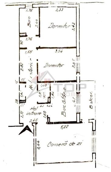 Apartament cu 3 camere decomandat în Frumoasa