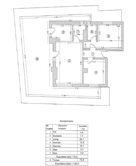 Apartament cu 3 camere decomandat, mobilat în Unirii