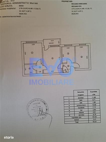 Apartament cu 3 camere semidecomandat în Tătărași
