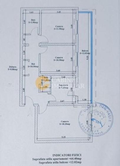 Apartament cu 3 camere decomandat, mobilat în Dancu