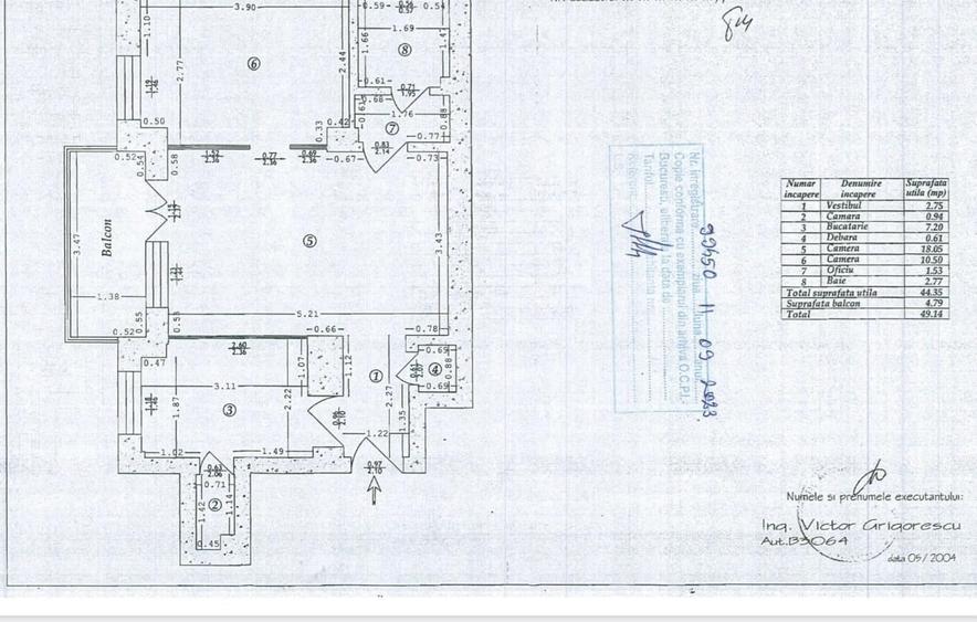 Apartament cu 2 camere semidecomandat în P-ța Victoriei