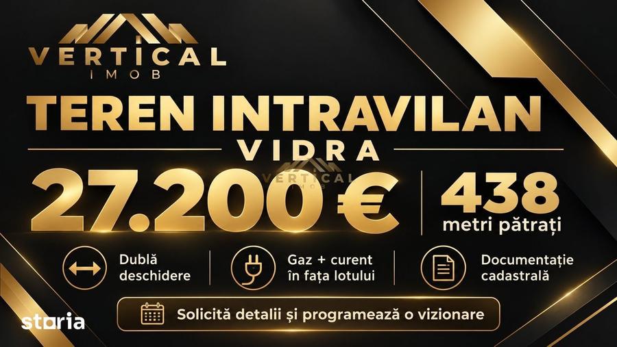 Teren de 438 mp, în Vidra