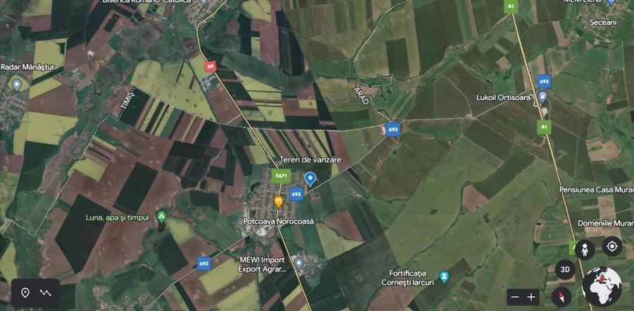 Teren Construcții extravilan de 53100 mp, în Orțișoara