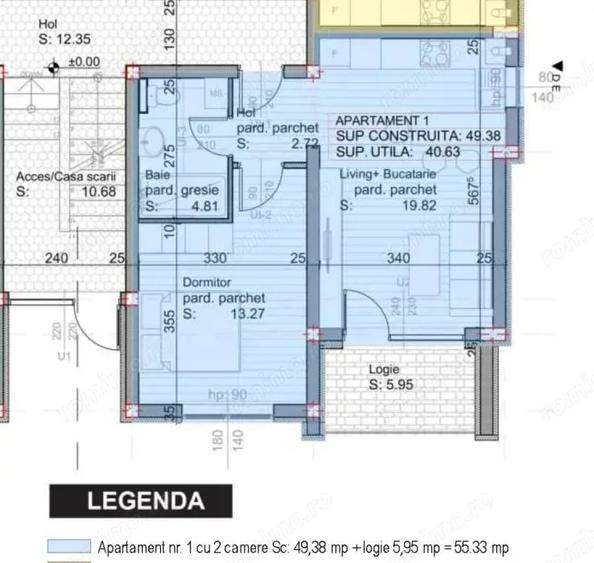 Apartament cu 2 camere decomandat în Central
