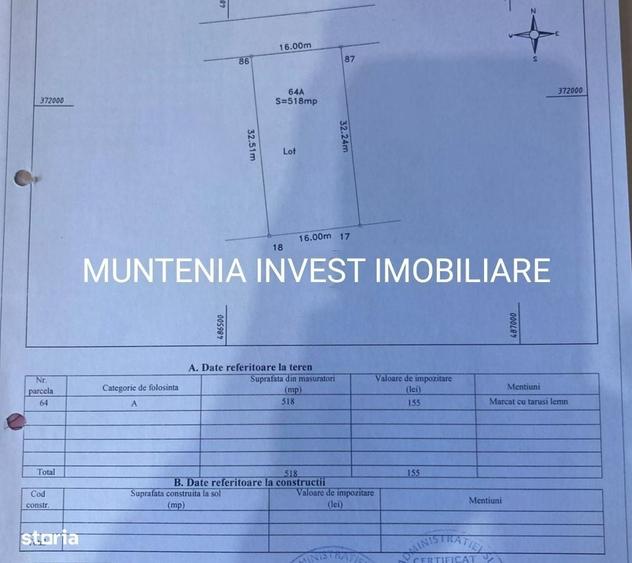 Teren 518 mp. sat Smeura, str.Aleea Bradului - 6