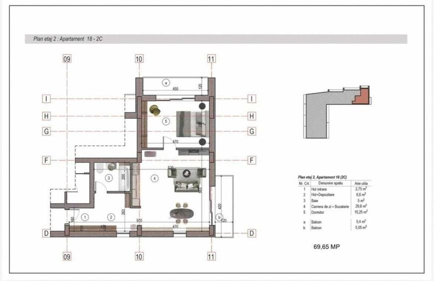 Apartament cu 2 camere decomandat în Sălăjan