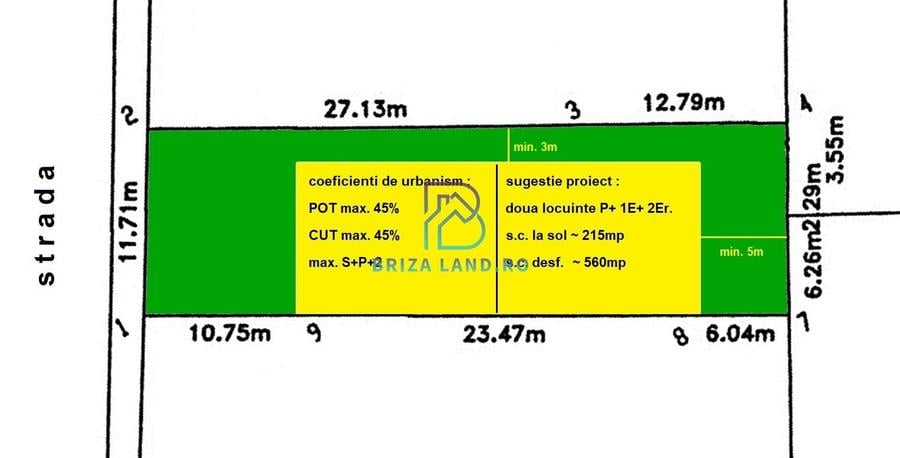 Teren Construcții intravilan de 480 mp, în Chitila