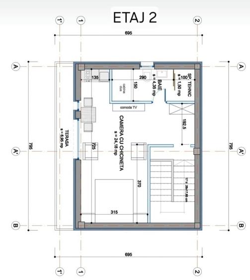 Apartament cu 3 camere decomandat, mobilat în Pietroasa