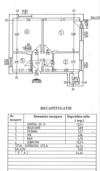 Apartament cu 2 camere decomandat în Buzoești