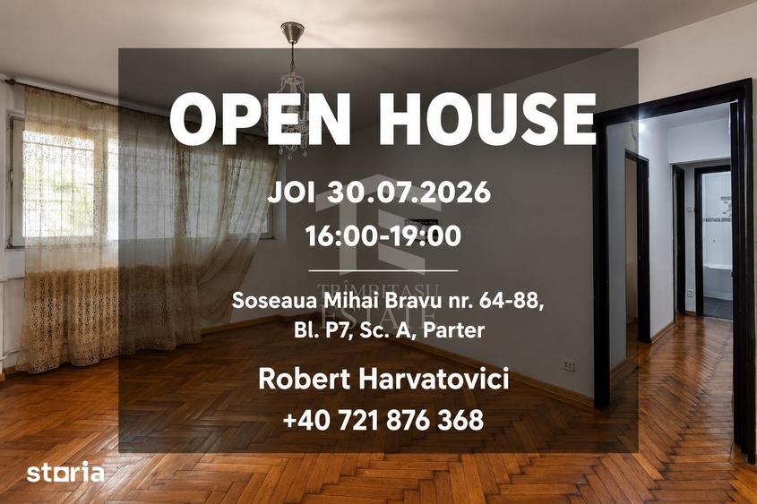 Apartament cu 3 camere semidecomandat în Moșilor