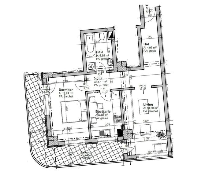 Apartament cu 2 camere decomandat în Metalurgie
