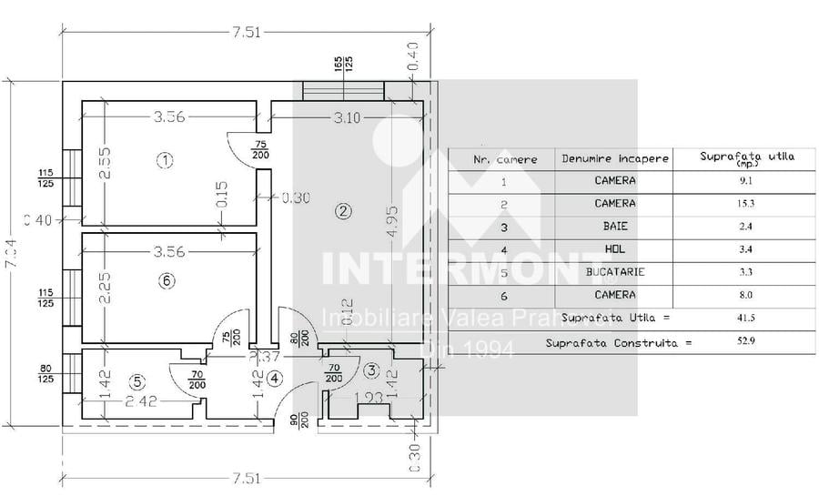 Apartament cu 3 camere în Central